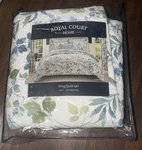 Royal Court Home Evergreen Blue 3 Pc Quilt Set Reversible King Nwt. Fixed Price $89.99.