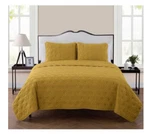 Kaleidoscope 3 Piece Gold Embossed Geometric Microfiber Full/queen Quilt Set. Fixed Price $34.99.
