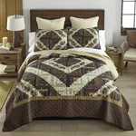 Donna Sharp Whitley Patchwork Rustic Country Cottage King 3 Pc Quilt Set. Fixed Price $154.00.