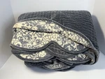 Pottery Barn F/queen Velvet Scallop Edge Reversible Quilt, Stormy Blue-read. Fixed Price $149.00.