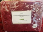 Pottery Barn Velvet Silk Diamond Quilted Euro Sham Ruby Red Christmas New. Fixed Price $69.95.