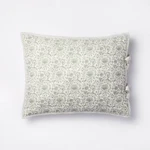 Decorative Border Cotton Slub Print Quilt Sham Light Teal Green Threshold. Fixed Price $35.00.