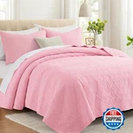 Lavsiry Pink Queen Quilt Set W/ Pillow Shams - Lightweight Summer Bedding. Fixed Price $51.27.