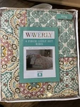 Nip Waverly Astrid Mint Medallion Geometric King Quilt Bedskirt & Shams Set 4PC. Fixed Price $140.99.