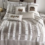 Donna Sharp Birch Forest Quilt King 3- Piece Set Lodge Farmhouse Country Gray. Fixed Price $285.95.
