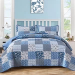 Mybedsoul Blue Boho Quilt Set SIZE,3 Pieces Plaid Floral King,. Fixed Price $76.05.