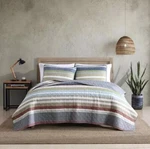 Salmon Ladder 3-PIECE Multicolored Stripe Soft Cotton Sheet King Quilt SET(WS35). Fixed Price $89.00.