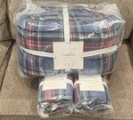 Pottery Barn Teen Tartan Plaid Sherpa Full/queen Comforter Quilt & Shams, Blue. Fixed Price $219.95.