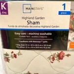 Mainstays Highland Garden Sham King Size Floral Pattern Piece New (G1). Fixed Price $7.87.