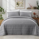 Oversize King Velvet Quilt Set Ultra-soft 3-PIECE Bedding Gray. Fixed Price $99.99.