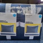 Room Essentials Set Of 2 Navy Blue Satin Standard Pillow Shams Quilted Envelope. Fixed Price $13.99.