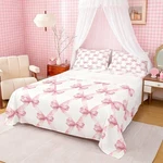Manfei Bed Set With Bows,girls Full Size Pink Bowknot Sheets, Polyester.... Fixed Price $61.27.