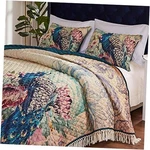 Greenland Home Luxury Microfiber Quilt Set, 3-PIECE Full/queen Eden Peacock. Fixed Price $124.05.