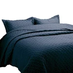Bedsure Quilt Set Solid Navy Blue Twin 68" X 86" Basketweave Pattern Lightweight. Fixed Price $19.95.