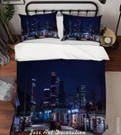 3D City Night Scene Quilt Cover Bedding Sets Pillowcases Queen. Fixed Price $79.03.