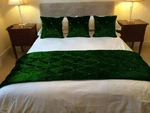 4 Pc Velvet Bed Runner Set Crystal Quilted Stone With Cushion Covers. Fixed Price $87.25.