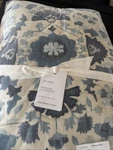 Pottery Barn Penelope Suzani Quilt Blue Queen Applique Crewel New With Tags. Fixed Price $249.00.