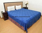 Indian Floral Printed Indigo Blue Sheet Cover King Size Cotton Bedspread. Fixed Price $58.99.