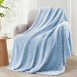 Blue Fleece Throw Blanket Cozy Lightweight Fuzzy Plush 50X70 Inches. Fixed Price $27.87.