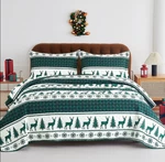 Spirit Linen Home Holiday Green Reindeer 3 Pc Quilt Set, Full/queen, Nib. Fixed Price $15.50.