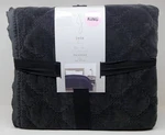Joie Home - Charcoal Black King Velvet Quilt Blanket, 106" X 92". Fixed Price $100.00.
