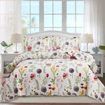 Floral Quilt Sets Full/queen Size Reversible Countryside Bedspread Coverlets .... Fixed Price $31.45.