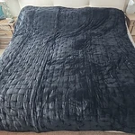 Crate & Barrel Juliet Velvet Full Queen Quilt Black 90X96" Nwt. Fixed Price $129.99.