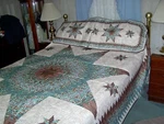 New Donna Sharp King Sea Breeze Star Quilt Set / Shams 110X96. Fixed Price $165.00.
