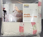 Martha Stewart Everyday Double Wedding Ring Quilt Full Queen 84X84 Pink Floral. Fixed Price $89.87.