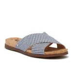 Womens Sam Edelman 235190 Blue Hattie Crisscross Textile Slide Sandals Sz. 6. Fixed Price $45.50.