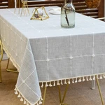 Deep Dream Embroidered Waterproof Tablecloth Cotton Linen 55X55IN Wrinkle-free. Fixed Price $33.98.
