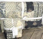 Pottery Barn Delaney Quilt King + 2 Shams Blue Heirloom Patchwork Bedding. Fixed Price $399.00.