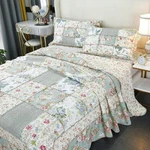 Brandream Queen Size Patchwork Quilts Cotton Green Country Floral Quilted. Fixed Price $145.16.