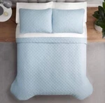 Serta Comfortsure Light Blue 3 Piece Full/queen Quilt Set. Fixed Price $28.00.