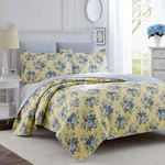 Linley 3-PIECE Yellow Floral Cotton King Quilt Set. Fixed Price $103.57.