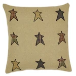 Stratton Country Red & Tan Patchwork Pillow With Plaid Stars 16" Square. Fixed Price $44.95.