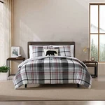 Eddie Bauer Suede Textured Comforter & Sham Sets (normandy Plaid-black Red). Fixed Price $149.99.