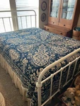 Antique 1858 Fancy Blue And Tan, Reversible, Double-weave Coverlet. Fixed Price $375.00.