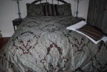 Croscill Royalton Brown, Gold & Aqua Queen Comforter Set Damask Euc Gorgeous!. Fixed Price $199.99.