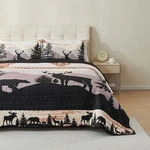 3-PIECE Rustic Cabin Lodge Quilt Bedspread Set Cozy Country Charm For Bedroom. Fixed Price $58.98.
