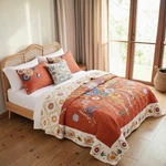 New Anthropologie Queen / King Reversible Boho Quilt Bedspread Bedding Sham Set. Fixed Price $198.00.