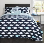 Whale Kids Reversible 4 Piece Quilt Bedding Set With Sham And Decorative Throw. Fixed Price $77.99.