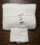 Pottery Barn Heirloom Scallop Quilt, Full/ Queen (1) Euro Sham White New! Read. Fixed Price $225.00.