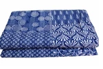 Blue Handmade Cotton Kantha Throw, Reversible Blanket, Boho Quilt Gudari. Fixed Price $47.88.