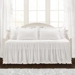 Lush Decor Skirt Daybed Cover Piece Set 39"W X 75"L White - Ruffled .... Fixed Price $121.77.
