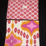 Levtex Pillow Shams Orange Hot Pink White Abstract 25.5 X19.5 Tie Backs Read. Fixed Price $19.99.
