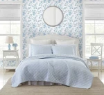 Laura Ashley King Oxford Striped Quilt Set Blue New. Fixed Price $128.88.