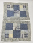 Victorian Heart Company 2 Shams Blue Quilted Plaid Patchwork American Farmhouse. Fixed Price $24.99.