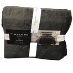 3PC Tahari Charcoal Gray Medallion Holland King Velvet Quilt Sham Set Designer. Fixed Price $189.99.