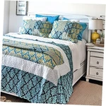 Tache 3 Piece Fall Reversible Bedspread Quilt Set Queen Damask Turquoise. Fixed Price $87.61.